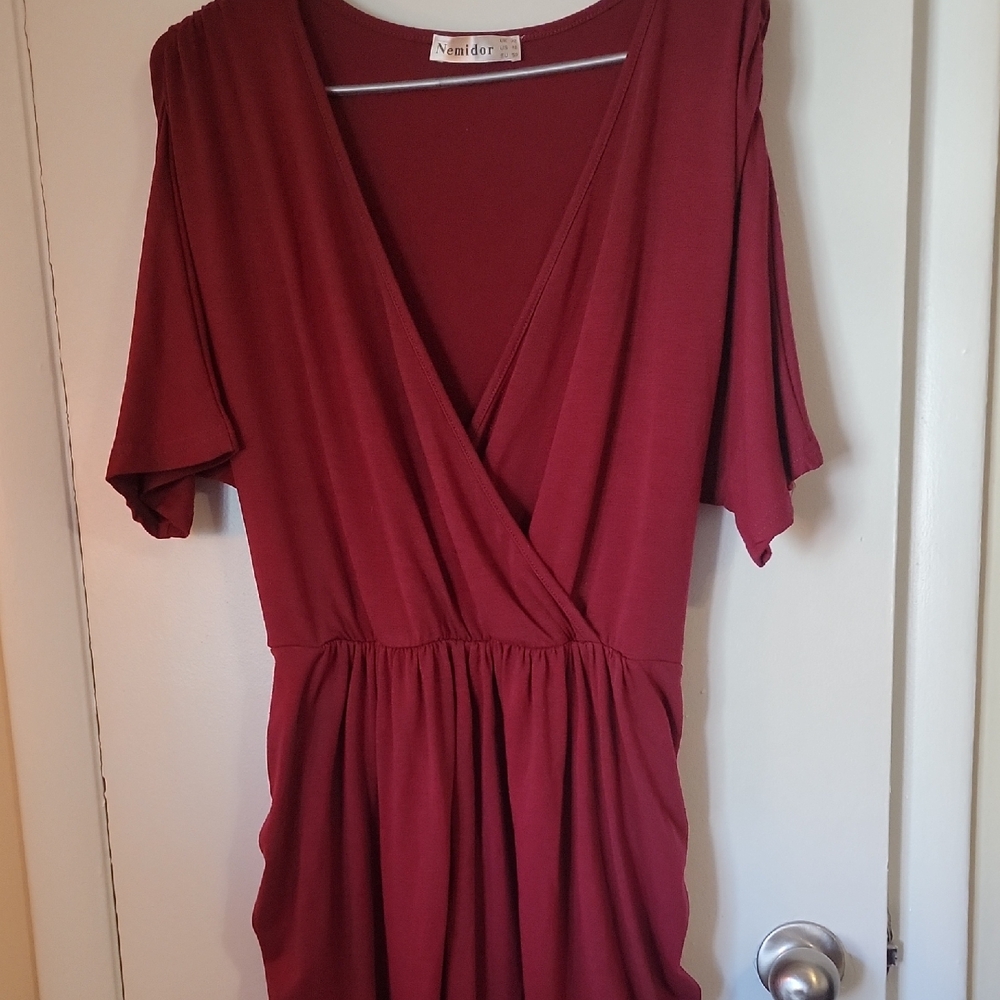 Burgundy Wrap Dress